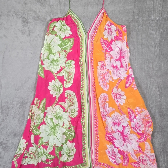 FARM Rio Asymmetrical Floral Halter Dress Beaded Tassel Tie Size Medium - Picture 2 of 7